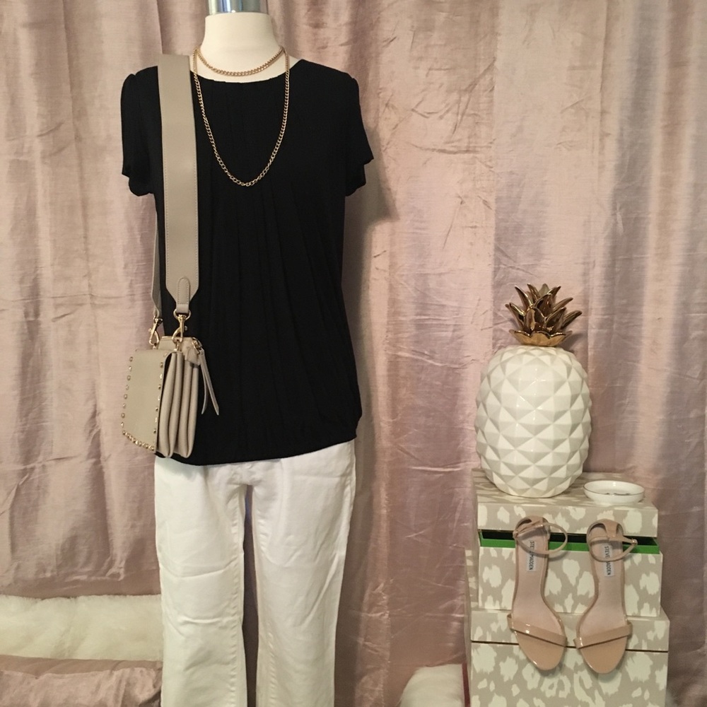 Pleated Zip Back Top
